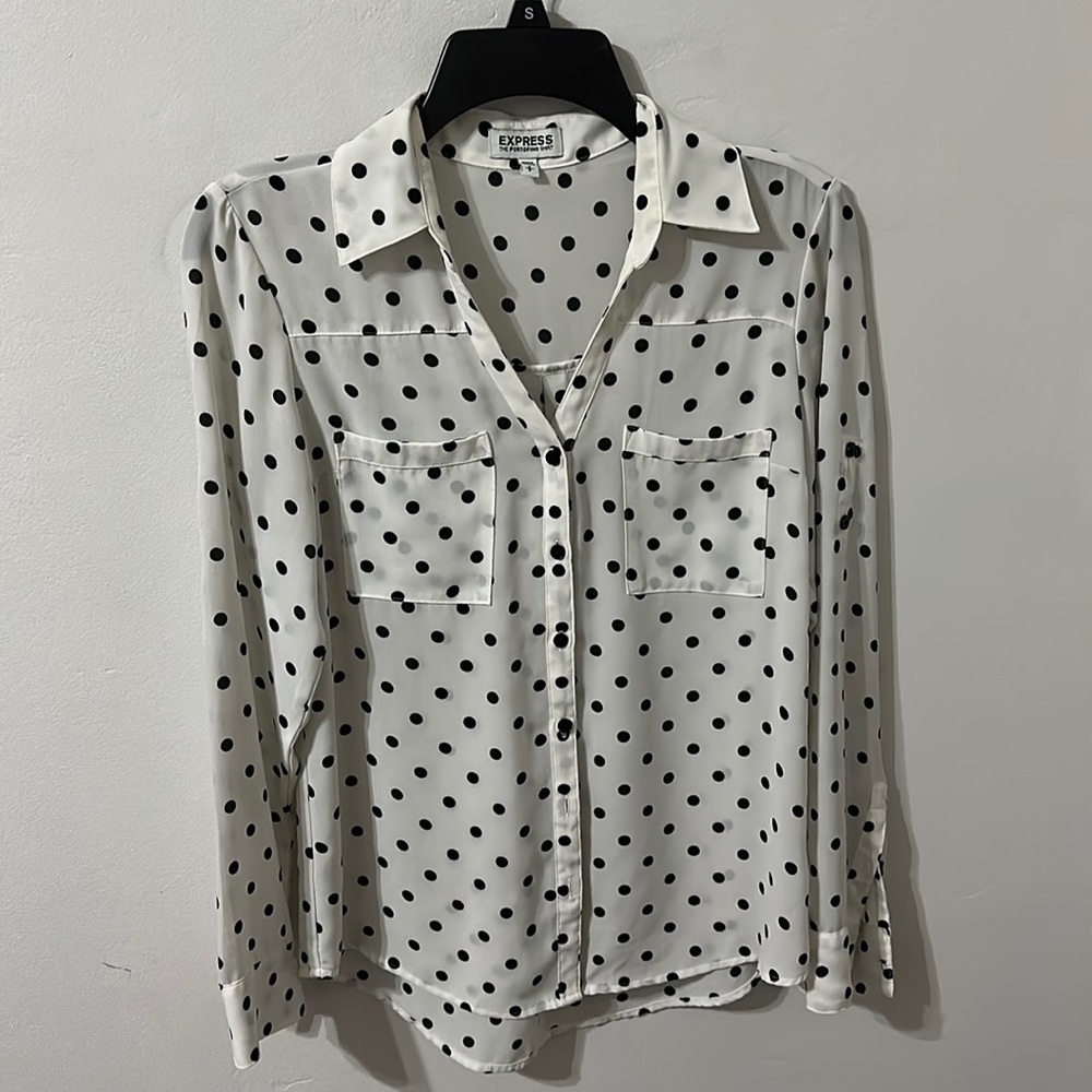 Express The Portofino Polka Dot Blouse